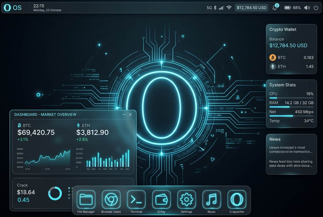 O OS desktop concept